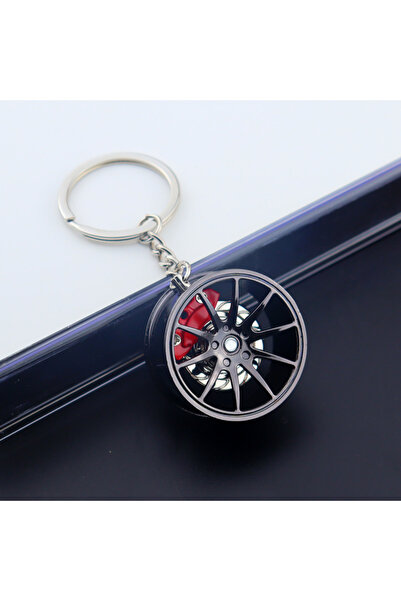 Choice3 Red F1 Wheel Hub Keychain Pendant Car Keys Holder Keyring 3D Alloy Mo...