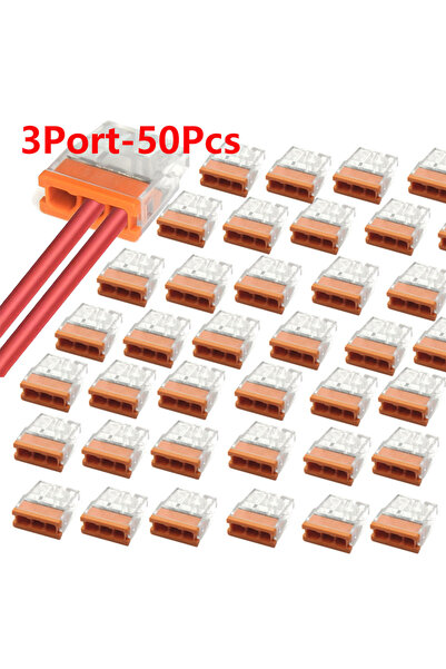 Choice 3P 50 Mini Quick Wire Connectors with 2/3/4/5 Ports, Copper Contacts, ...