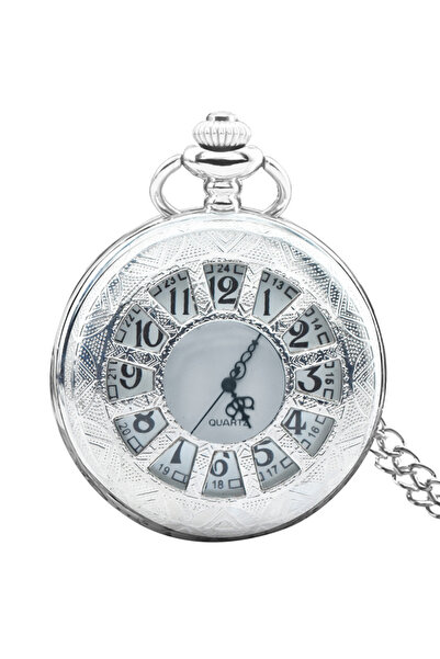 Choice silvery Vintage Silvery Steampunk Cutout Carved Quartz Pocket Watch Ne...