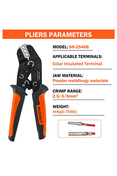 Choice SN-2546B Solar Connector Crimping Tool Kit,SN-2546B 14-10 AWG Crimping...