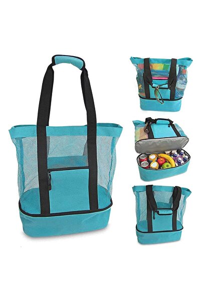 Choice green Heat Preservation Picnic Beach Bag Women Mesh Transparent Double...