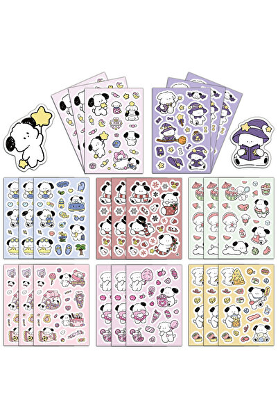 Choice 8PCS 8PCS Happy Little White Dog Guka Stickers DIY Phone Cases Handboo...