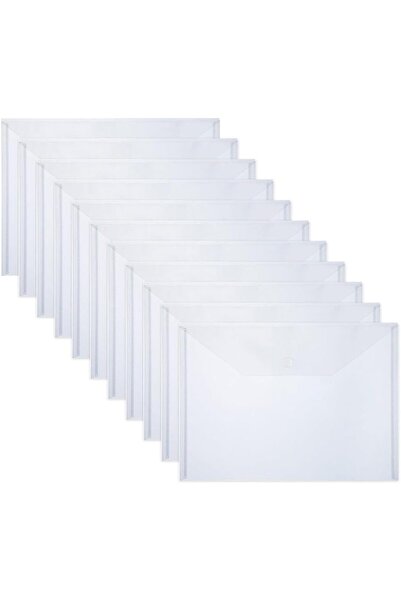 Choice4 White-10pcs 10 PCS Plastic Folders for Document, A4 Size Plastic Enve...