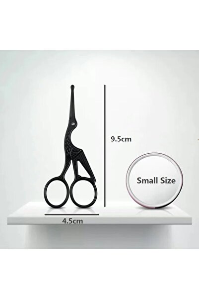 Choice Black Small Facial Hair Scissors Rounded Professional Stainless Steel ...