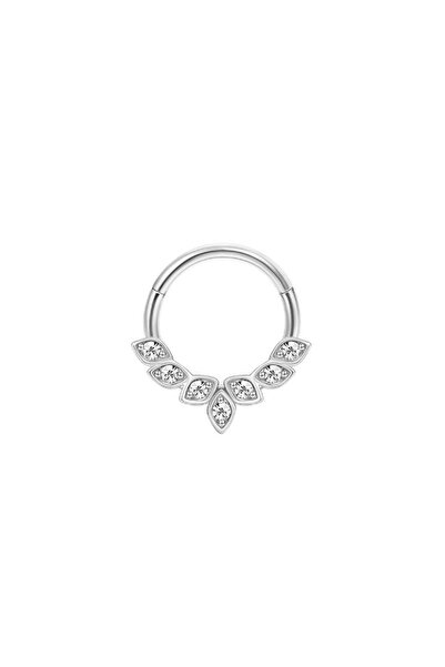 Choice 16G-1.2mm-8mm A1-1Pcs-Silvery 1Pcs CZ Hinged Nose Rings, Stainless Ste...
