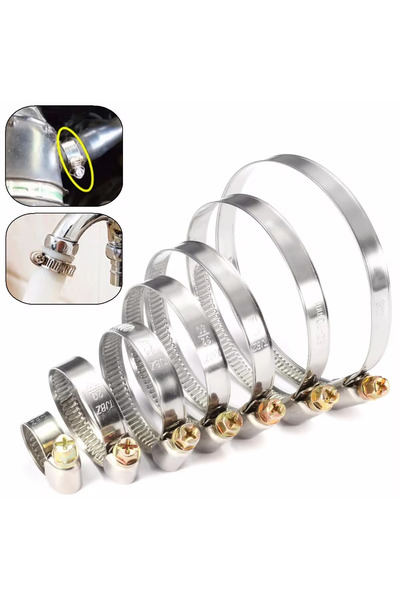 Choice8 5pcs 40-60mm 5/10pcs Pipe Clamps Genuine Jubilee Stainless Steel Hose...