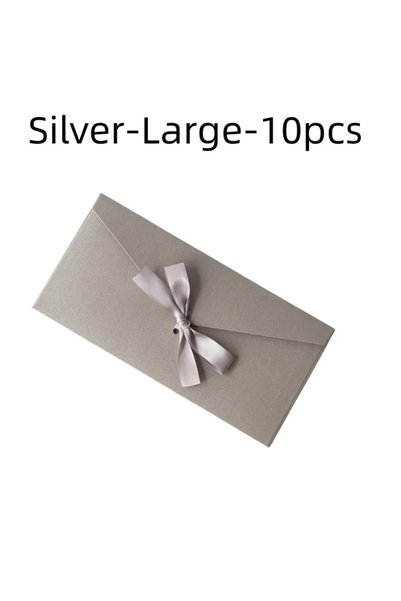 Choice9 Silver-Large-10pcs 10 Pcs/set Envelope Pearlescent Paper Bow Thicken ...