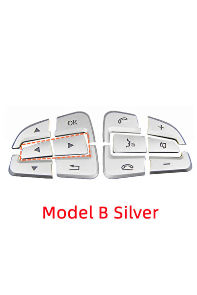 choice2 Model B Silver Car Steering Wheel Button Covers Trim Stickers Fit For...
