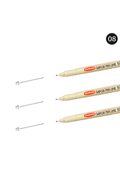 Choice 3Pcs set 08 12 Tip Pigment Liner Micron Ink Marker Pen for Manga Draw ...