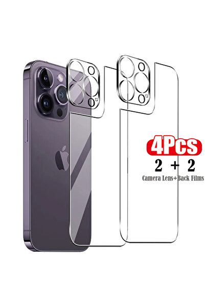 Choice15 4in1 For iPhone 13 Pro 4in1[2 Back Glass + 2 Lens Glass] Clear Phone...