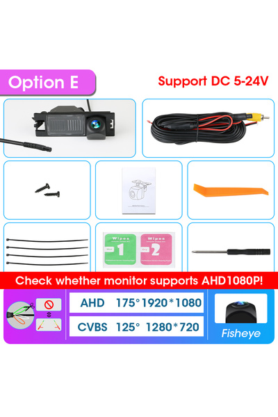 Choice (E) AHD 1080P-175deg JMCQ AHD 1920*1080 Fisheye Rear View Camera For H...