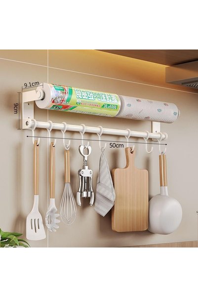 Choice5 50cm White Stainless Steel Kitchen Utensil Shelves Spoon Holder Dishc...