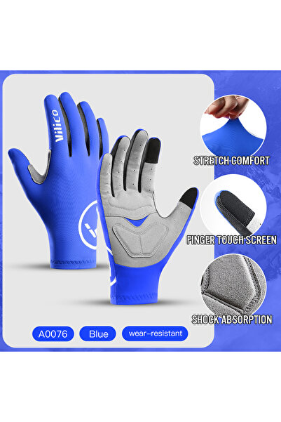 Choice L A0076-blue Breaking Wind Cycling Half Finger Gloves Anti-slip Bicycl...