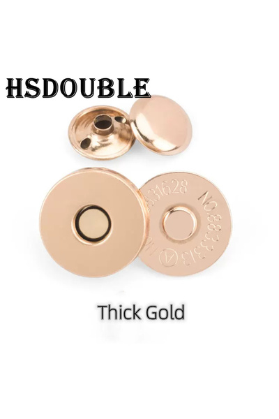 Choice11 18mm Thick Gold 10 Sets Metal Double Rivet Magnetic Clasps Buttons F...