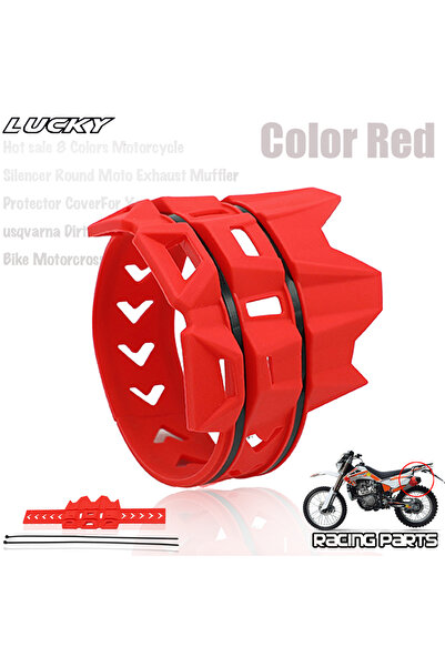 Choice7 Red Universal Exhaust Protection Cover Motorcycle Exhaust Muffler Sil...