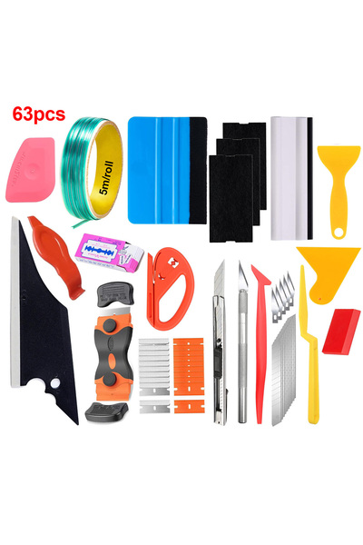 Choice 63pcs 18/63pcs Car Wrapping Tools Kit Vinyl Wrap Cutting Tool Kit Wind...