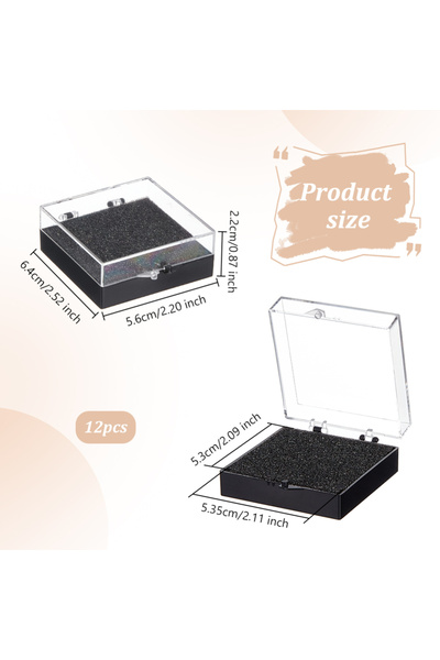 Choice AECH02-18118 20Pcs Clear Plastic Gift Box For Pin 2x1.7x0.9 inch Black...