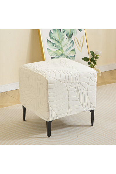 Choice A1 Stool Cover 1PC Jacquard Ottoman Cover Solid Color Stretch Square F...