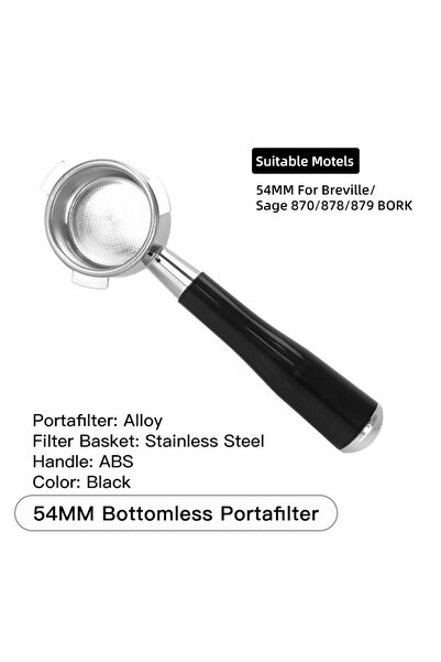 Choice1 54mm Black 54mm Coffee Bottomless Portafilter Naked For Breville Sage...