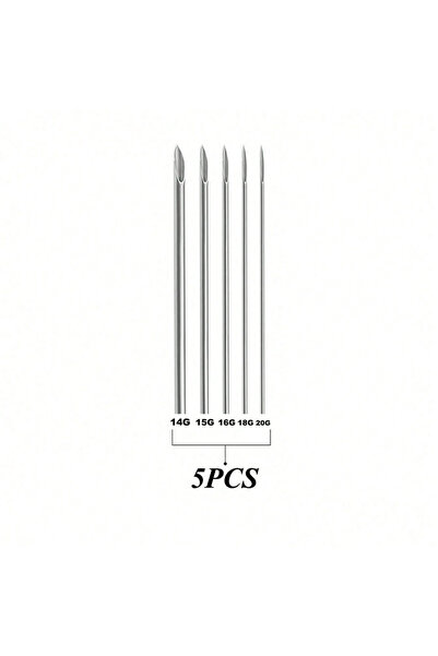 Choice Mixed Size-5pcs 5PCS Piercing Needles, Hollow Needles Stainless Steel ...