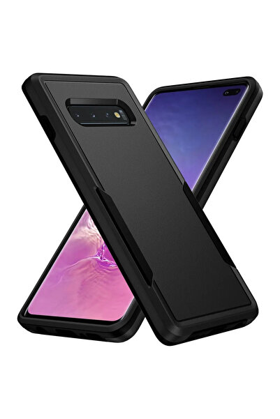 Choice8 Galaxy S10+ black 2IN1 Heavy Duty Hybrid PC+TPU Hard Armor Cover for ...