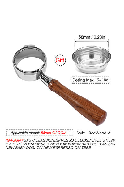 Choice1 58 GAGGIA-Rosewood A 58MM Coffee Bottomless Portafilter لسلة فلتر GAG...