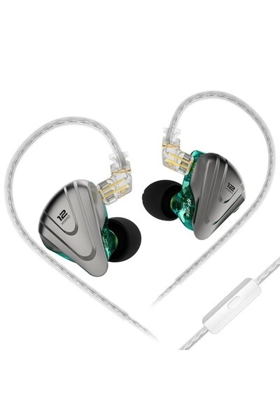Choice ZSX Cyan MIC KZ ZSX 1DD 5BA Hybrid 12 Drivers HIFI Bass Earbuds In-Ear...
