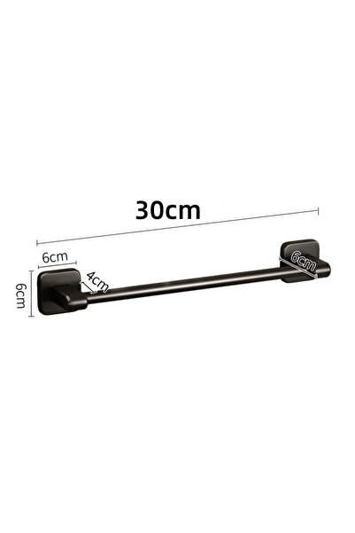 Choice1 Black 30cm Bathroom Towel Holder Without Drilling Bathroom Black Towe...