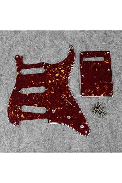choice2 Red Tortoise 4ply FLEOR Set of SSS Pickguard ST FD Guitar Scratch Pla...