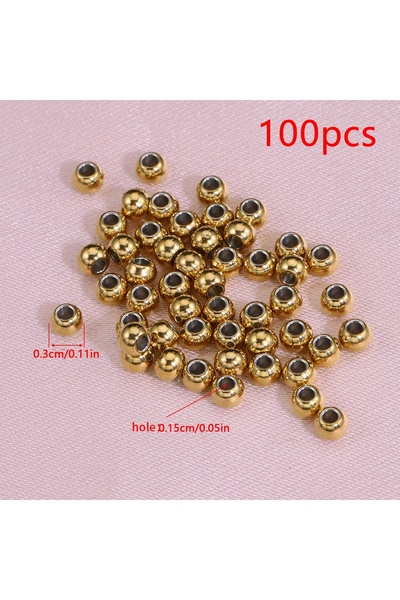 Choice19 Gold Color-3x1.5mm 100pcs 2/3/4/5/6/8/10mm Metal Spacer Beads Round ...
