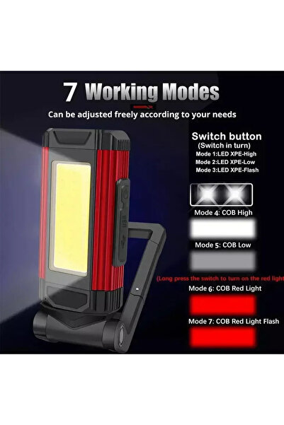 Choice 2200mAh 2PCS K011A red Bracket 1/2/4PCS Magnetic COB Work Light USB Re...