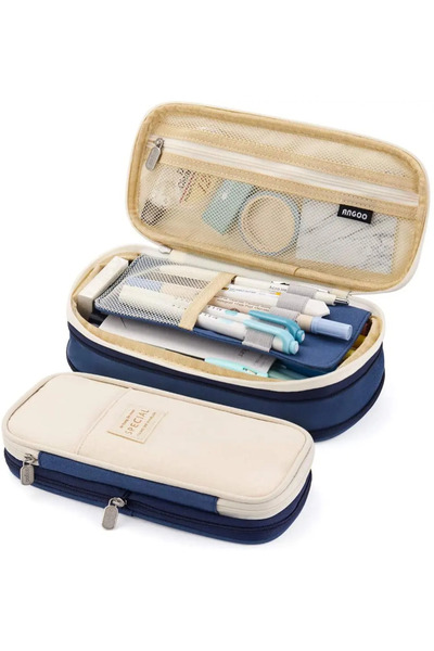 Choice1 Navy Kawaii Pencil Cases Large Capacity Pencil Bag Pouch Holder Box f...