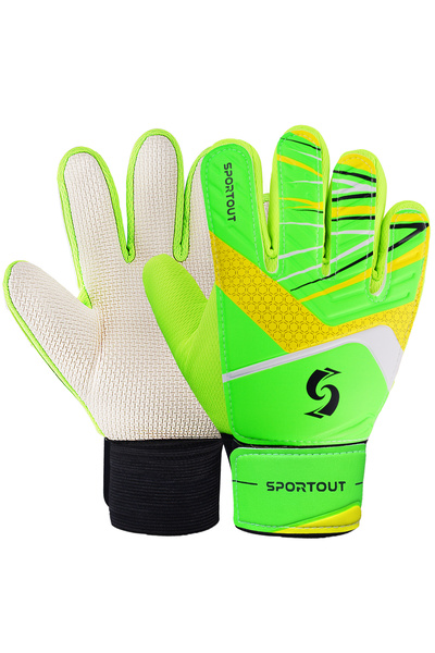 Choice 5 Green Sportout Kids Goalkeeper Gloves, Soccer Gloves with Double Wri...