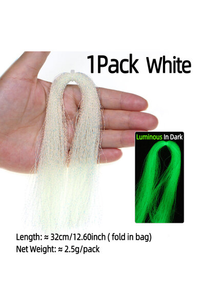 Choice 1Pack White 2g/Pack Luminous Twisted Holographic Flashabou Tinsel Crys...