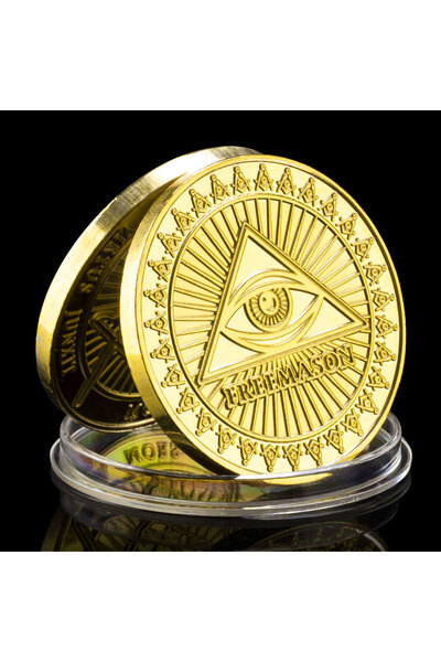 Choice Gold The Free Mason Collectible Gold Plated Souvenir Coin Virtus Junxi...