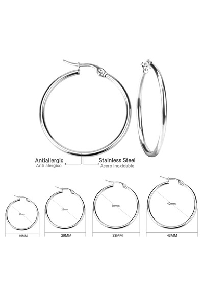 Choice 60mm E18110P Gold Color Stainless Steel Hoop Earrings For Women Men Bi...