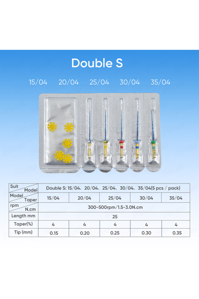 Choice11 25mm Mixed Finer Dental Endodontic Files 5Pcs Niti Blue Rotary Endod...