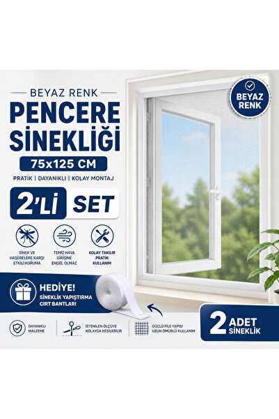 MAXORLİFE Kayra Sineklik 2'li Set (75x125) | Kendinden Yapışkanlı Pencere ve ...