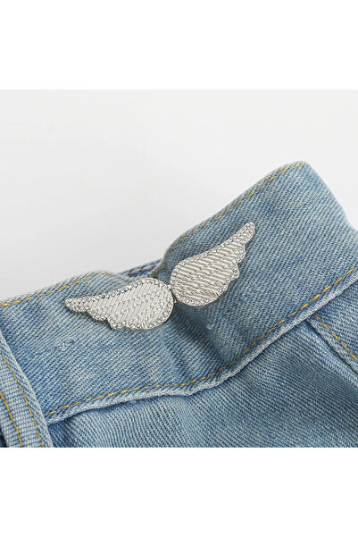Choice Wings-Silver Adjustable Tightener Waist Buckle for Jeans, No Sewing Re...