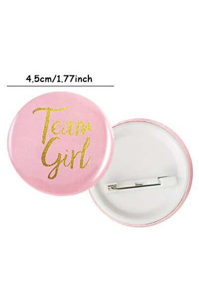 choice2 Team Girl 10pcs Blue Pink Gender Reveal Boy Girl Tinplate Badge Gift ...