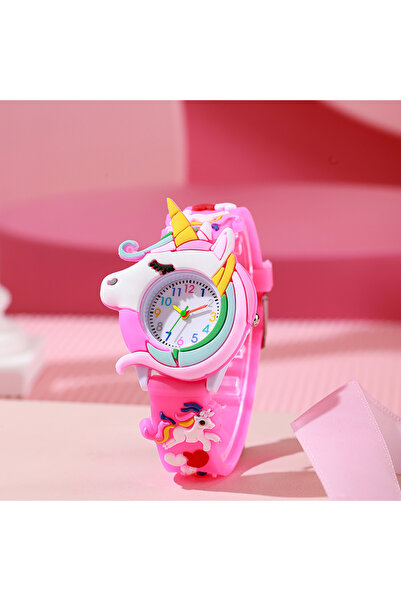 Choice hot pink Carton Silicone Gift Watch for Boys and Girls Cute Colorful L...