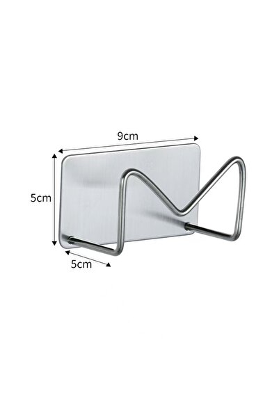 choice2 silvery Non-Punching Wall Mounted Storage Rack Stainless Steel Adhesi...