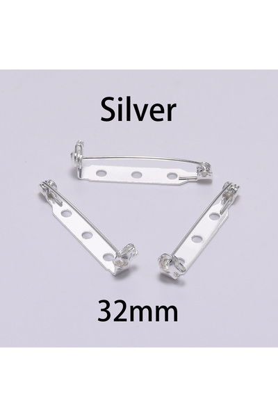 Choice Silver - 32mm 20pcs 20 25 32 38mm Brooch Clip Base Pins Blank Safe Loc...