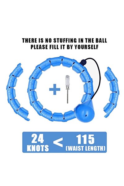Choice3 Blue 24 Knots Adult Plus Size Adjustable Weighted Sports Hoops Smart ...