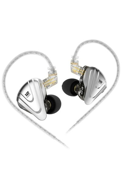 Choice ZSX Black NO MIC KZ ZSX 1DD 5BA Hybrid 12 Drivers HIFI Bass Earbuds In...
