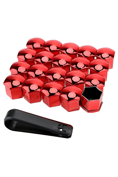 Choice3 21mm 20pcs Plated Red 20 Pcs Car Wheel Nut Caps 17mm/19mm/21mm Auto H...