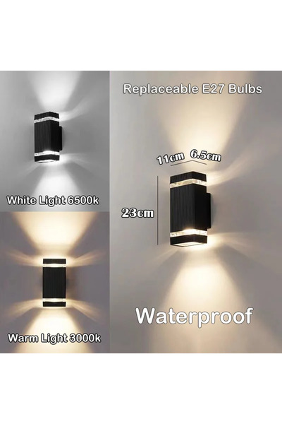 Choice E27 Base Square Type A Cold Light Bulb LED Outdoor Wall Lights E27 Up ...