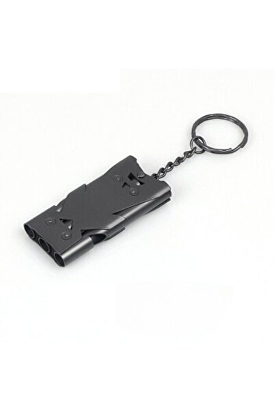 Choice black 1 Pcs Double Pipe Pendant Keychain High Decibel Outdoor Survival...
