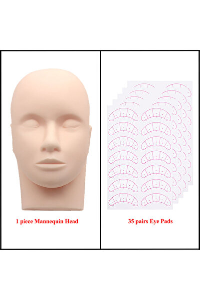 Choice3 4 Mannequin Head for Eyelash Extension With Practice Eyelashes Silico...