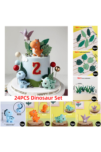 Choice15 as show 24pcs Set Jurassic Dinosaur Cake Topper Tyrannosaurus Rex Tr...